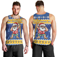 Barbados Christmas Men Tank Top Trident Dabbing Santa - Wonder Print Shop