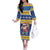 Barbados Christmas Off The Shoulder Long Sleeve Dress Trident Dabbing Santa - Wonder Print Shop