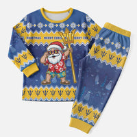 Barbados Christmas Pajama Set Trident Dabbing Santa - Wonder Print Shop