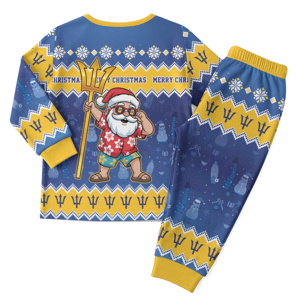 Barbados Christmas Pajama Set Trident Dabbing Santa - Wonder Print Shop