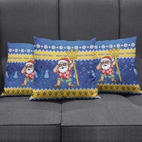 Barbados Christmas Pillow Cover Trident Dabbing Santa - Wonder Print Shop