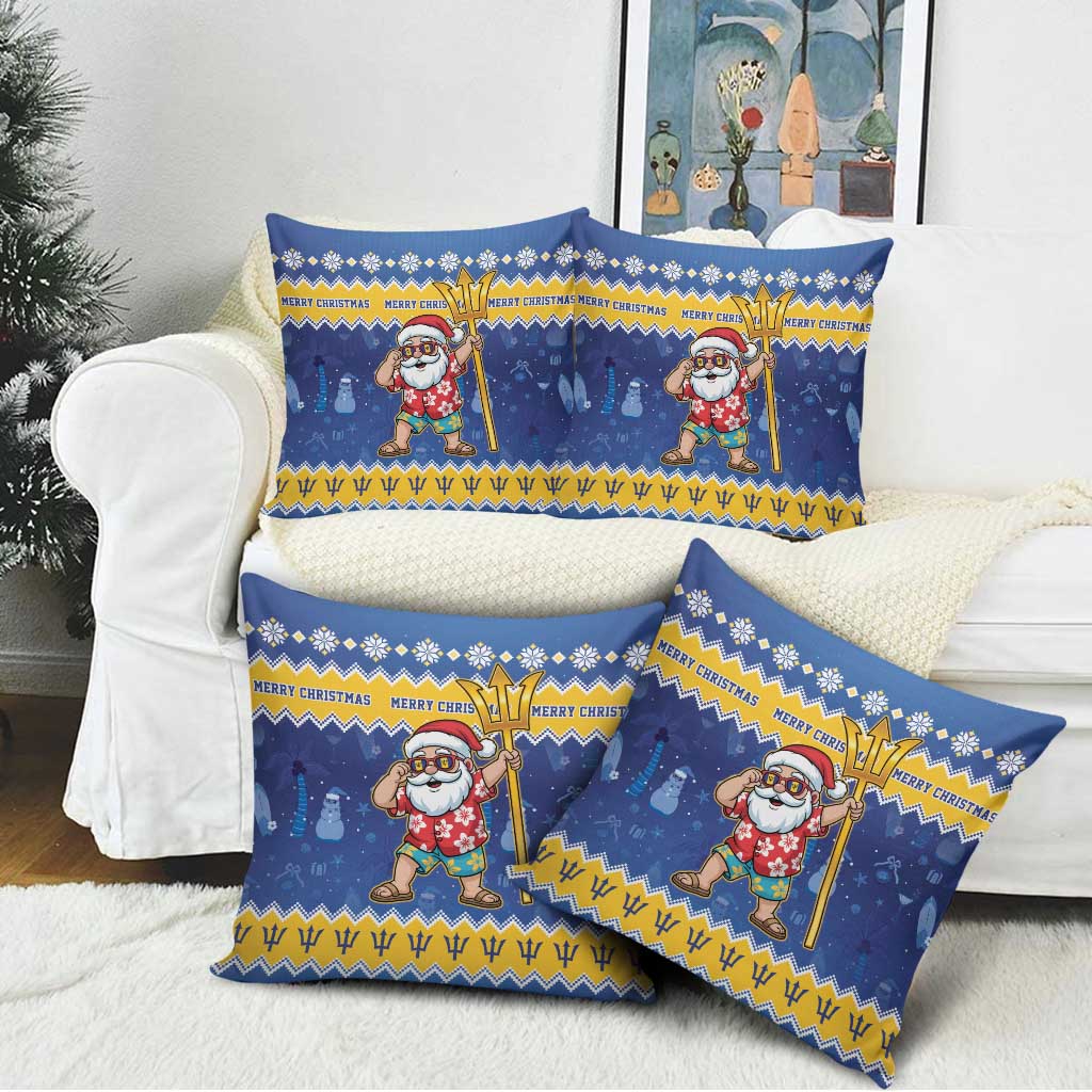 Barbados Christmas Pillow Cover Trident Dabbing Santa - Wonder Print Shop