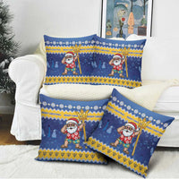 Barbados Christmas Pillow Cover Trident Dabbing Santa - Wonder Print Shop