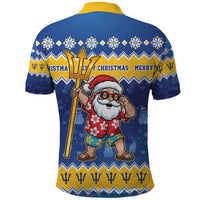 Barbados Christmas Polo Shirt Trident Dabbing Santa - Wonder Print Shop