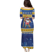 Barbados Christmas Puletasi Trident Dabbing Santa - Wonder Print Shop