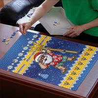 Barbados Christmas Puzzle Trident Dabbing Santa - Wonder Print Shop