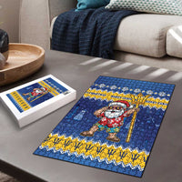 Barbados Christmas Puzzle Trident Dabbing Santa - Wonder Print Shop