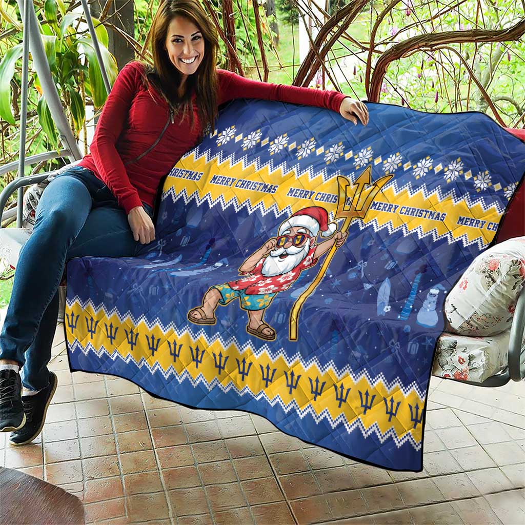 Barbados Christmas Quilt Trident Dabbing Santa - Wonder Print Shop
