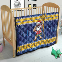 Barbados Christmas Quilt Trident Dabbing Santa - Wonder Print Shop