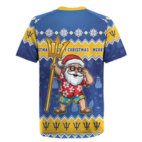 Barbados Christmas Rugby Jersey Trident Dabbing Santa - Wonder Print Shop