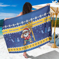 Barbados Christmas Sarong Trident Dabbing Santa - Wonder Print Shop