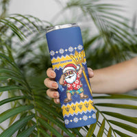 Barbados Christmas Skinny Tumbler Trident Dabbing Santa - Wonder Print Shop