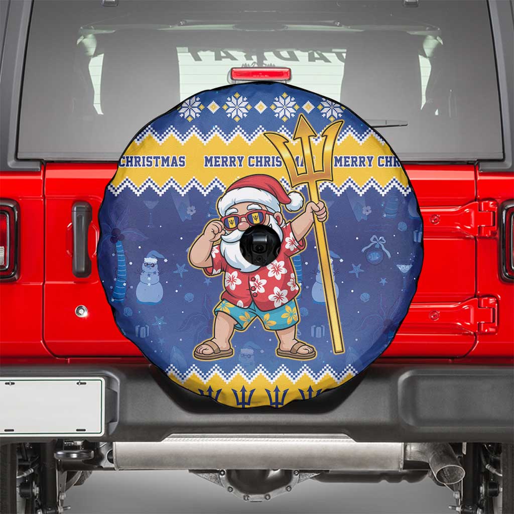 Barbados Christmas Spare Tire Cover Trident Dabbing Santa - Wonder Print Shop