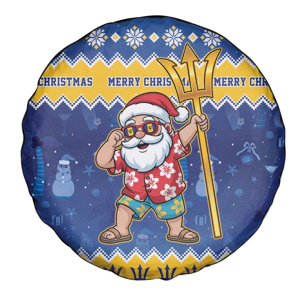 Barbados Christmas Spare Tire Cover Trident Dabbing Santa - Wonder Print Shop