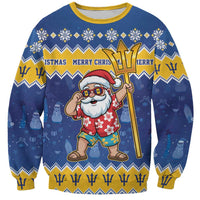 Barbados Christmas Sweatshirt Trident Dabbing Santa - Wonder Print Shop