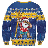 Barbados Christmas Sweatshirt Trident Dabbing Santa - Wonder Print Shop