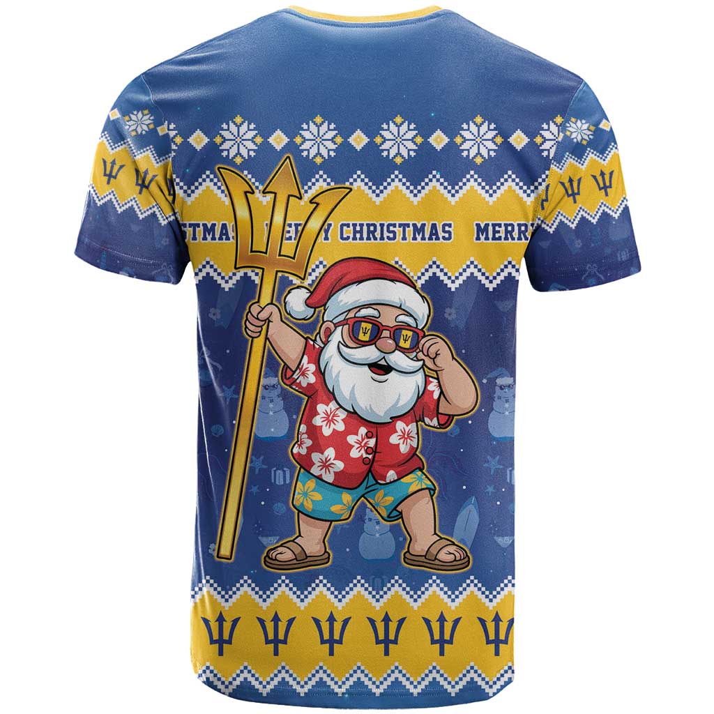 Barbados Christmas T Shirt Trident Dabbing Santa - Wonder Print Shop