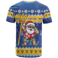 Barbados Christmas T Shirt Trident Dabbing Santa - Wonder Print Shop