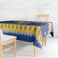 Barbados Christmas Tablecloth Trident Dabbing Santa - Wonder Print Shop