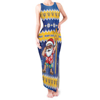 Barbados Christmas Tank Maxi Dress Trident Dabbing Santa - Wonder Print Shop