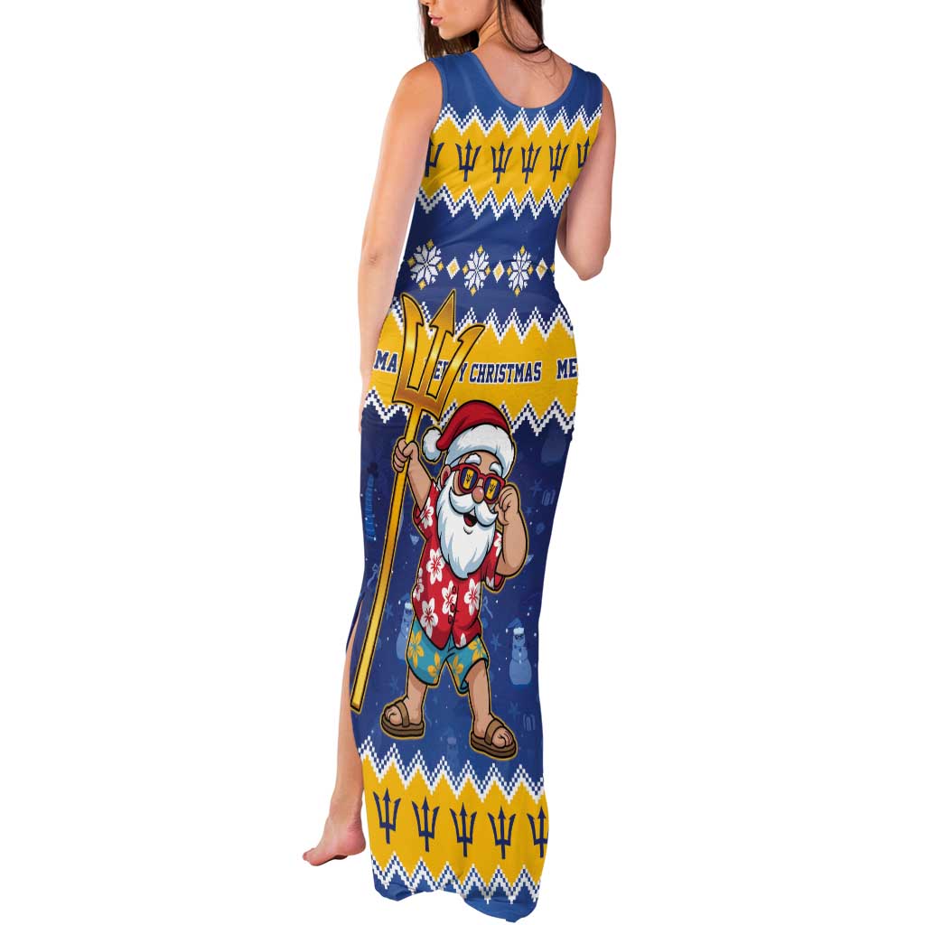 Barbados Christmas Tank Maxi Dress Trident Dabbing Santa - Wonder Print Shop