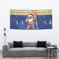 Barbados Christmas Tapestry Trident Dabbing Santa - Wonder Print Shop