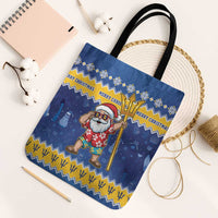 Barbados Christmas Tote Bag Trident Dabbing Santa - Wonder Print Shop