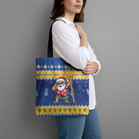 Barbados Christmas Tote Bag Trident Dabbing Santa - Wonder Print Shop