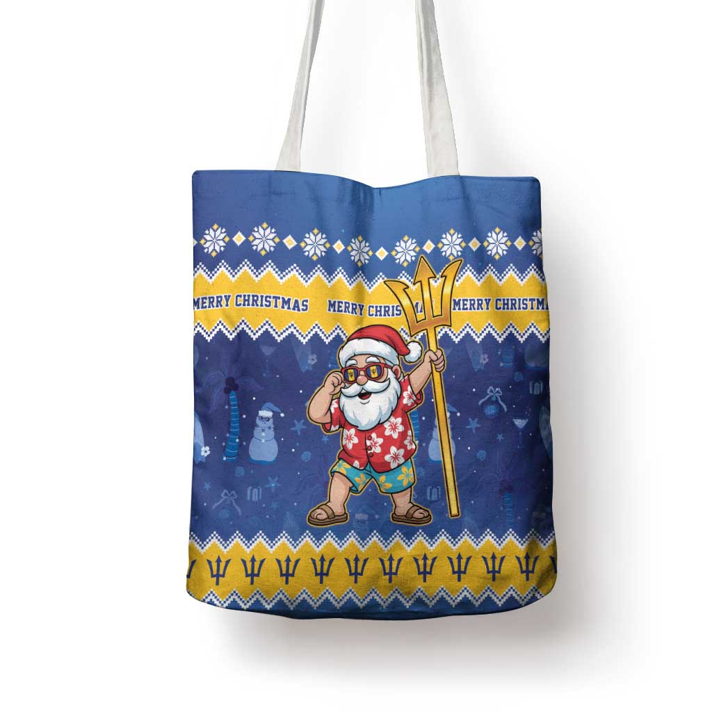 Barbados Christmas Tote Bag Trident Dabbing Santa - Wonder Print Shop