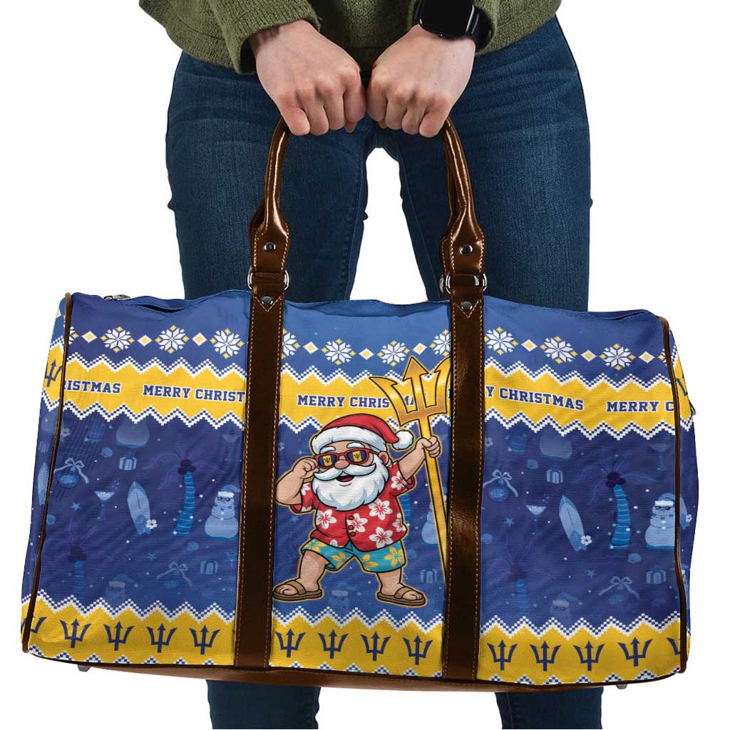 Barbados Christmas Travel Bag Trident Dabbing Santa - Wonder Print Shop