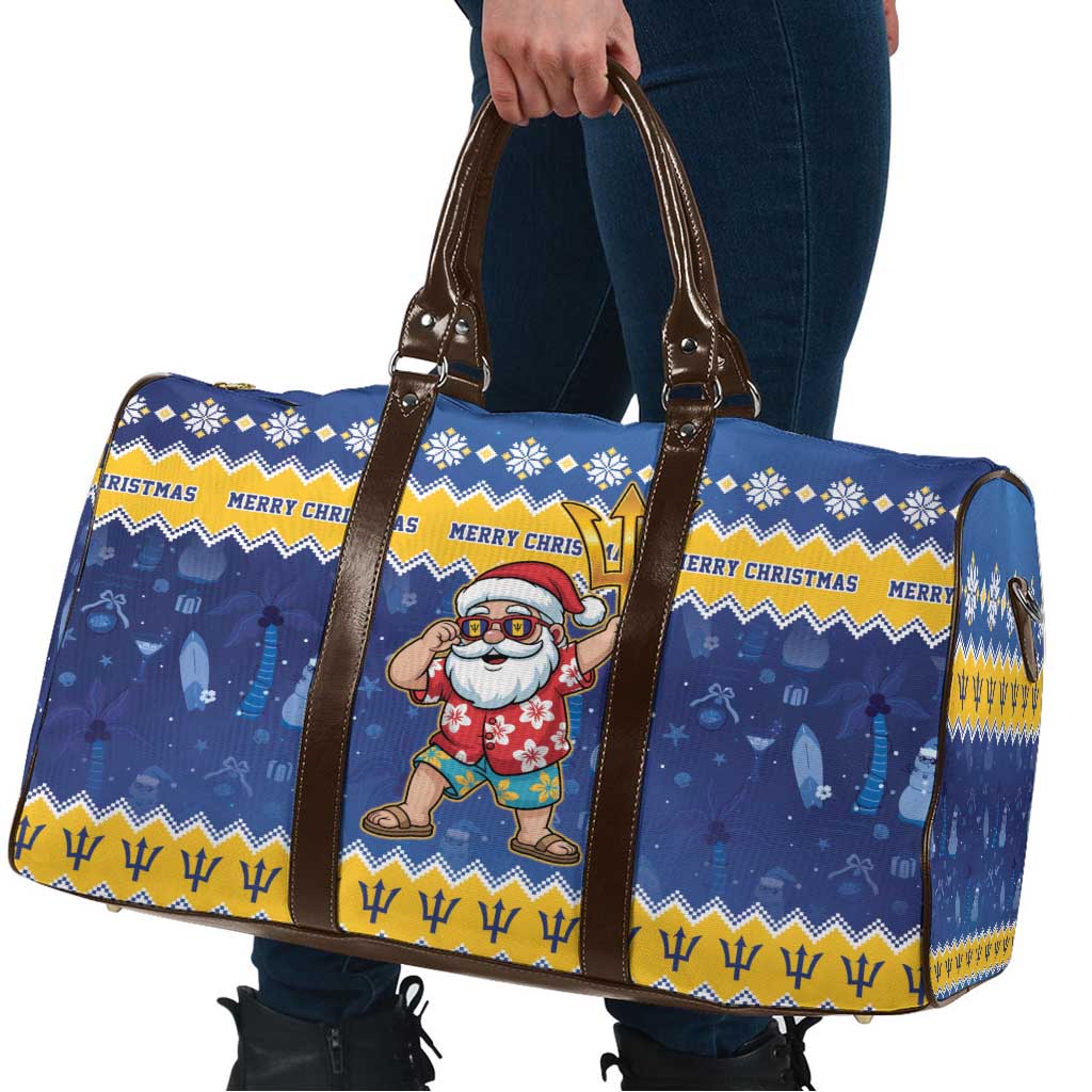 Barbados Christmas Travel Bag Trident Dabbing Santa - Wonder Print Shop