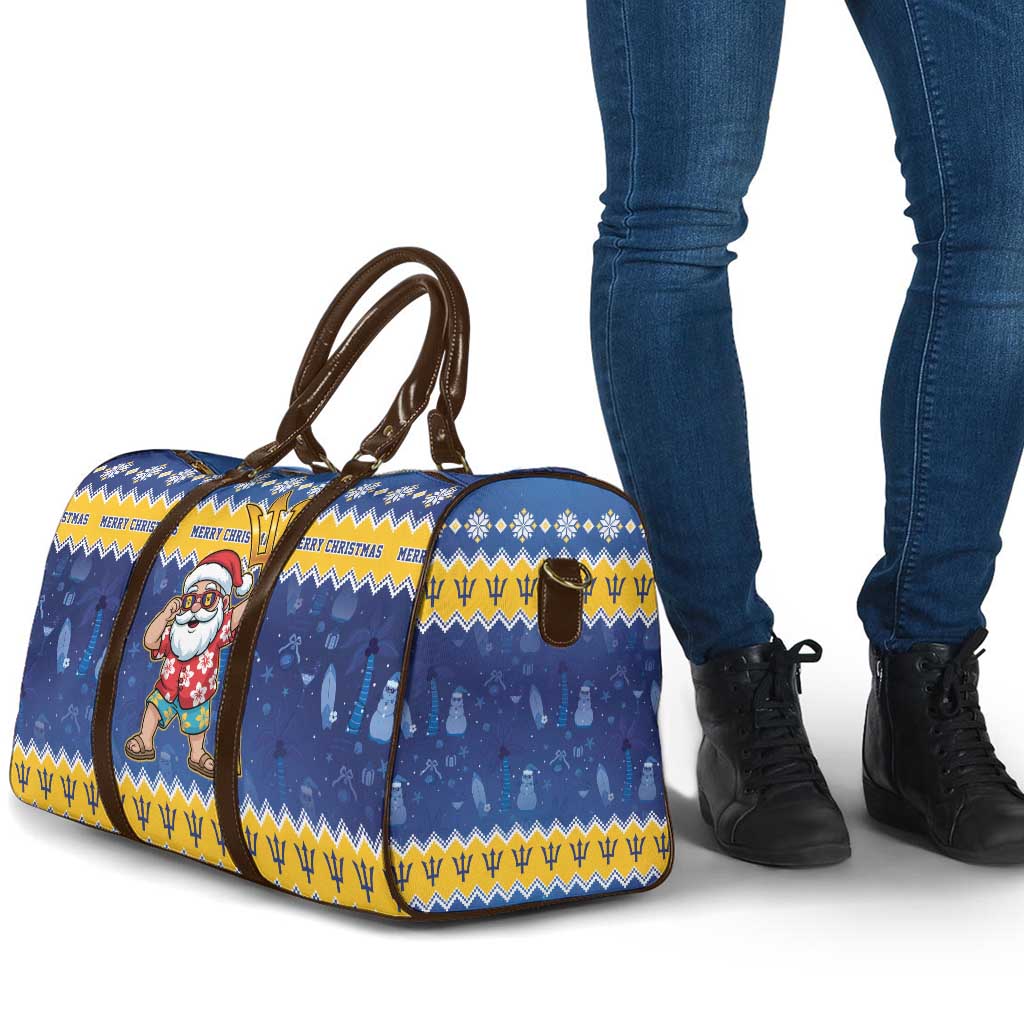 Barbados Christmas Travel Bag Trident Dabbing Santa - Wonder Print Shop