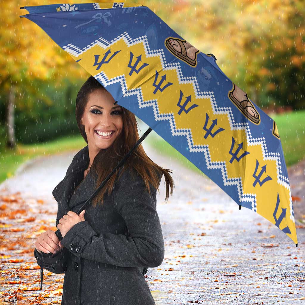 Barbados Christmas Umbrella Trident Dabbing Santa - Wonder Print Shop