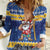 Barbados Christmas Women Casual Shirt Trident Dabbing Santa - Wonder Print Shop