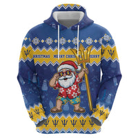 Barbados Christmas Zip Hoodie Trident Dabbing Santa - Wonder Print Shop