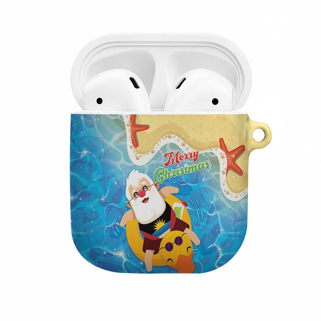 Antigua and Barbuda Christmas AirPods Case Chilling Santa - Wonder Print Shop