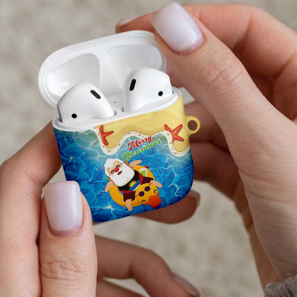 Antigua and Barbuda Christmas AirPods Case Chilling Santa - Wonder Print Shop