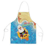 Antigua and Barbuda Christmas Apron Chilling Santa - Wonder Print Shop