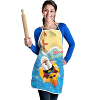 Antigua and Barbuda Christmas Apron Chilling Santa - Wonder Print Shop