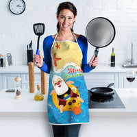 Antigua and Barbuda Christmas Apron Chilling Santa - Wonder Print Shop