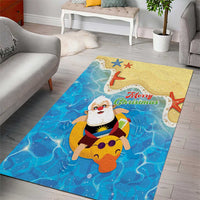 Antigua and Barbuda Christmas Area Rug Chilling Santa - Wonder Print Shop