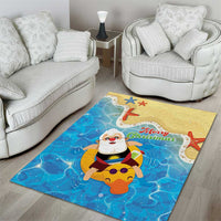 Antigua and Barbuda Christmas Area Rug Chilling Santa - Wonder Print Shop