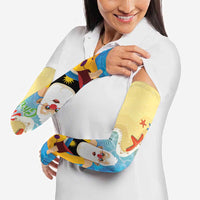 Antigua and Barbuda Christmas Arm Sleeves Chilling Santa - Wonder Print Shop