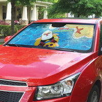 Antigua and Barbuda Christmas Auto Sun Shade Chilling Santa - Wonder Print Shop