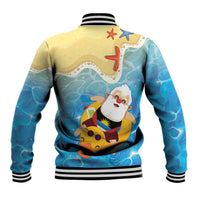 Antigua and Barbuda Christmas Baseball Jacket Chilling Santa - Wonder Print Shop