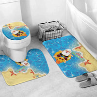 Antigua and Barbuda Christmas Bathroom Set Chilling Santa - Wonder Print Shop