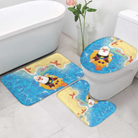 Antigua and Barbuda Christmas Bathroom Set Chilling Santa - Wonder Print Shop