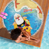 Antigua and Barbuda Christmas Beach Blanket Chilling Santa - Wonder Print Shop