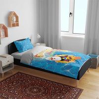 Antigua and Barbuda Christmas Bedding Set Chilling Santa - Wonder Print Shop