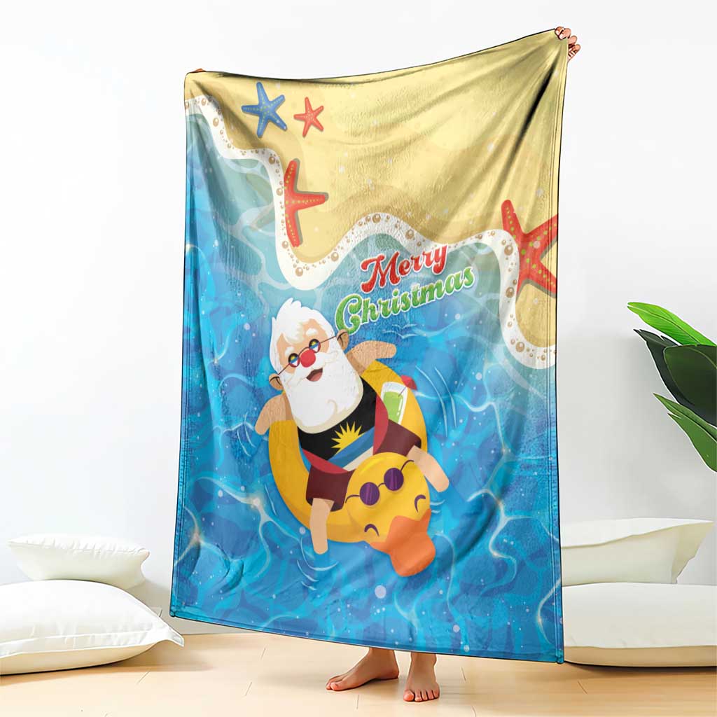 Antigua and Barbuda Christmas Blanket Chilling Santa - Wonder Print Shop